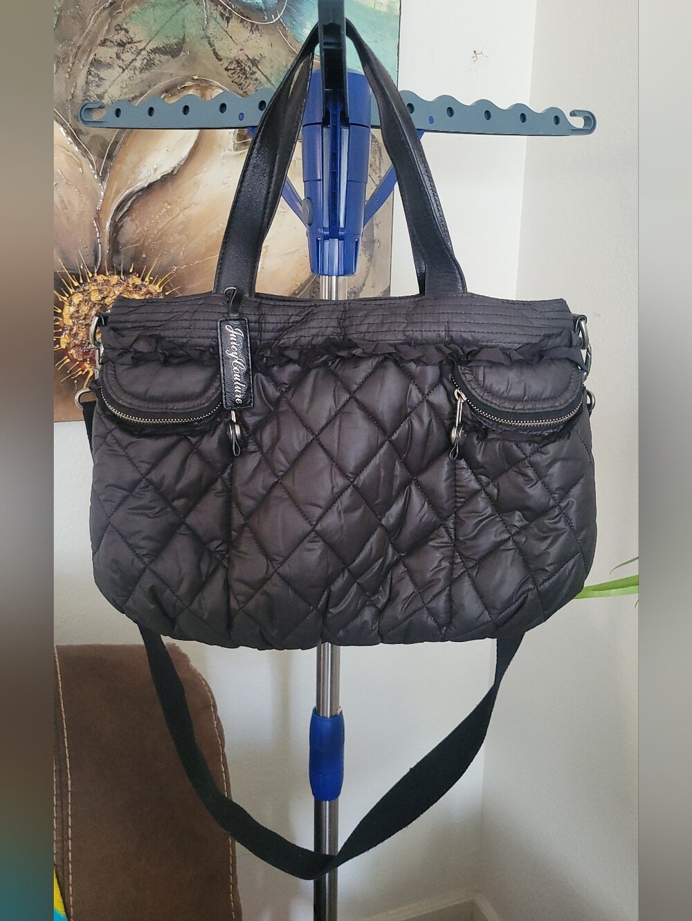 Vintage Y2K Juicy Couture black ruffle quilted puffer Tote Bag